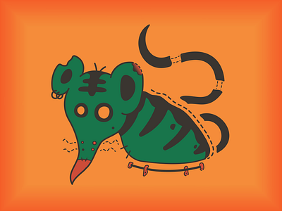 Tooth Pick cute flat halloween mouse orange rat scary unique weird zombie
