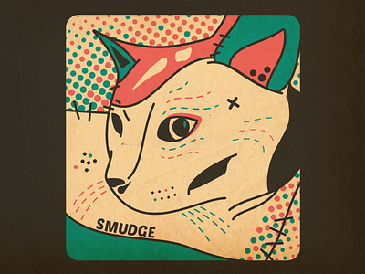 Smudge the Cat animal cat comic fan art kitten paper popart texture unique weird