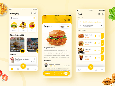 Food Delivery App app appdesign appdesigner burger burger menu burgers creative decilious designer food foodui illustration mobile app design mobile ui ui uiux ux