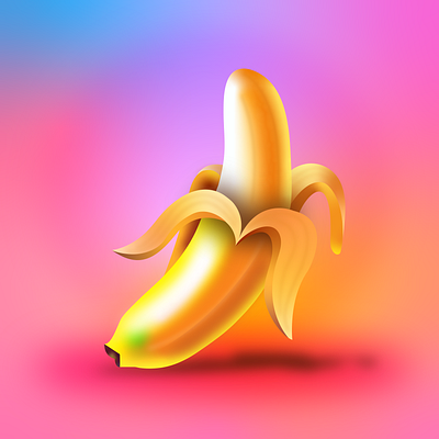 Banana 3dillustration banana colorful design digital art digitalart gradients illustration illustrator