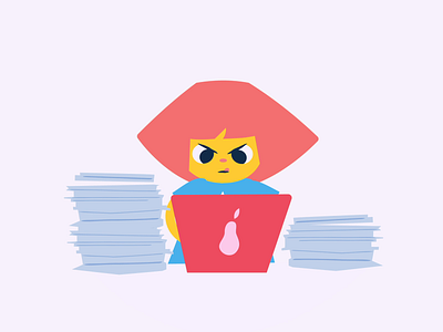 Working Hard adobe animation character character design cute digital illustration sticker sticker design stickerdesign work from home