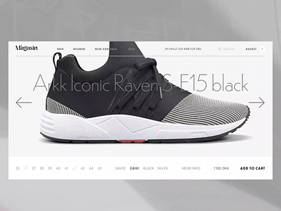 Magasin arkk basket blackandwhite danish ecommerce free psd freebie label landing landingpage layout minimal slider sneaker store storefront