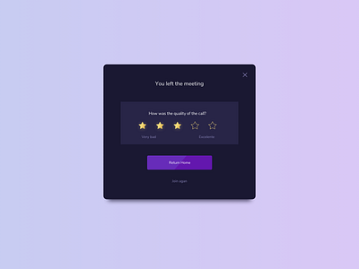 Meeting Ended UI Design ildiesign pop up pop up ui ui ui design ui pattern ui practice ux ux design