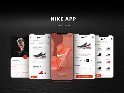 Nike App abstract animation app black branding design nature nike shoes ui ux web