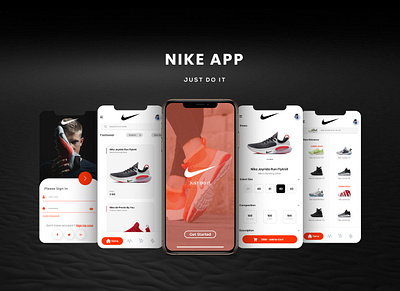 Nike App abstract animation app black branding design nature nike shoes ui ux web