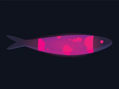 Relaxadinha adobe illustrator bubbles design fish fun glowing illustration lavalamp light pink relaxed sardine vector zen