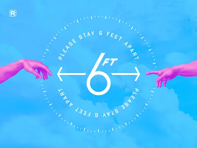Stay Away (To Be Closer) 6 feet aesthetic aestheticism art classical clouds graphic design hands redhype six feet social distance social distancing typographic typography