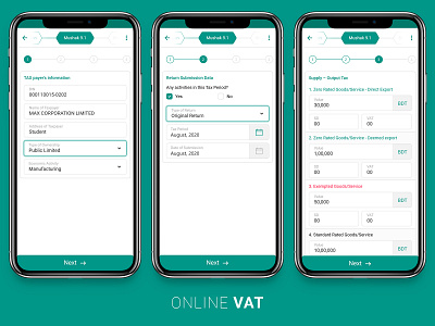 Online Vat Form app business commerce form green income money payment tax ui uiux vat