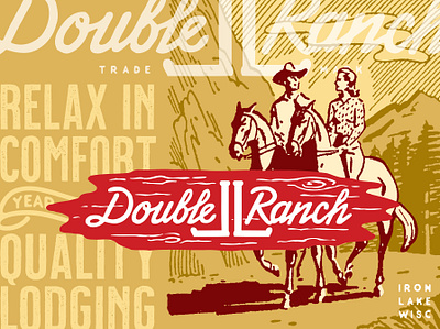 Double L Ranch 2 branding cabin camping lake lodge logo northwoods outdoors rustic trails typography