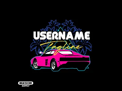 Sweet Ride - Design For Sale 80s apparel cars customize fashion forsale merch miami palms permade retro sale tropical vacation vintage