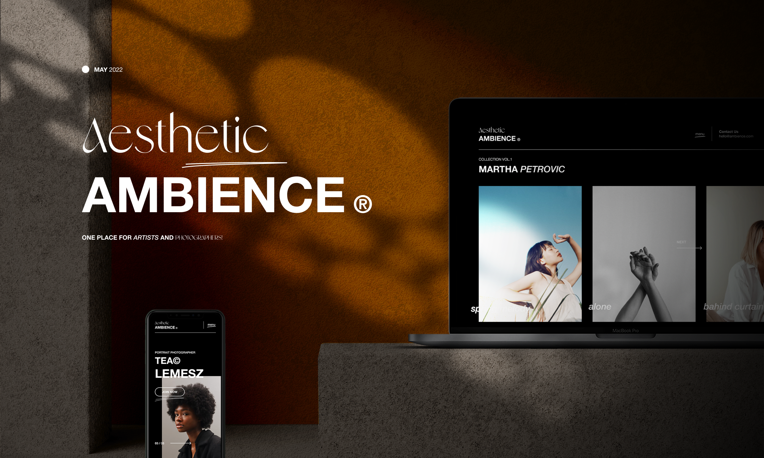 Aesthetic Ambience® aesthetic art direction clean editorial layout minimal photography portfolio responsive design suer interface ui ux visual language web web design