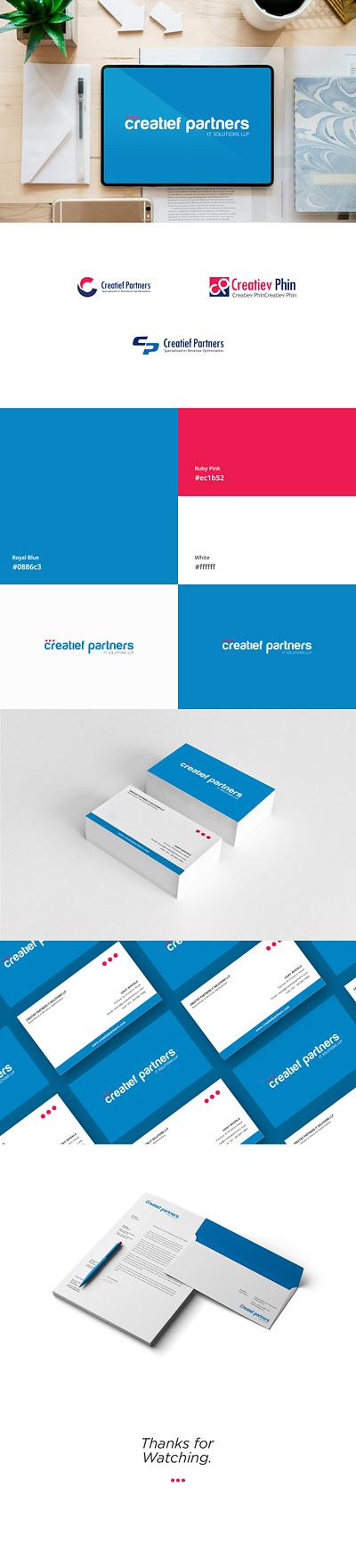 Creatief Partners branding art branding design flat illustration logo logo design minimal stationery design typography vector