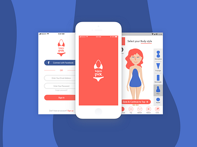 Bikini pick illustration mobile ui ui