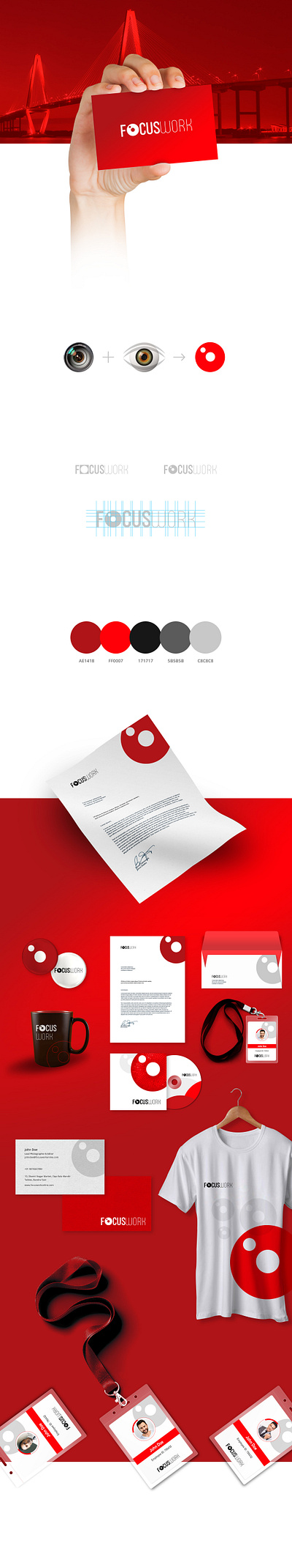 Focus Work identity branding design identity design illustration logo design minimal typography vector