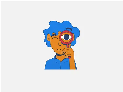 Researcher Boy hand illustrator search ui