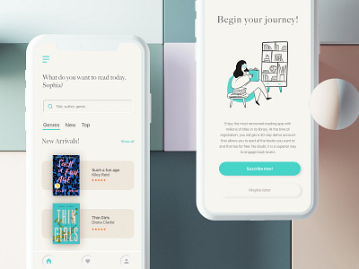 Book Suscription App Concept adobe xd app book minimalist neumorphic read ui ux