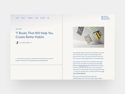 Good Books — blog post 📚 article blog blog design blogpost book books bookshop brand identity clean clean ui minimal minimalism minimalist simple split screen splitscreen ui web design webflow website