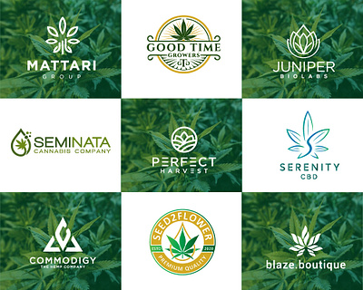 creative cannabis hemp weed marijuana cbd oil logo 2 animation branding design icon illustration illustrator logo minimal typography vector