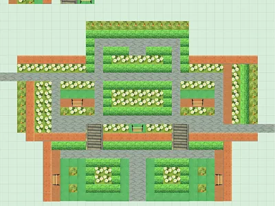 Mellon Park Rose Garden in Animal Crossing animal crossing architecture branding design figma game game design game map garden illustration map park ui vector