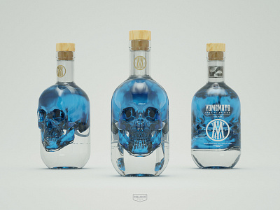 YOMEMATO alcohol blue bottle brand branding color design drink logo packaging poison poisonous typography