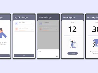 Daily Challenge Tracker App android app ui dailyui design ui ui design ux ux design