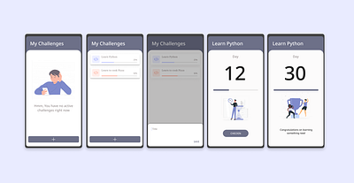 Daily Challenge Tracker App android app ui dailyui design ui ui design ux ux design