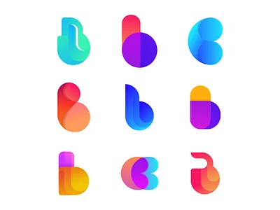 Alphabet B Logo Design concept for boogie agency alphabet logo b letter b mark brand identity branding branding design colorful logo creative logo design gradient illustration letter logo logo logo designer logo mark logotype mobail modern typography