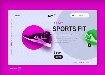 sports Landing page branding design figma illustration logo minimal nike ui ux vector website