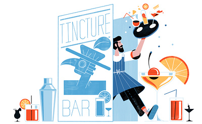 The London Bar Giving Non Drinkers A Buzz - Culture Trip architecture beverage colour design editorial editorial illustration food illustration print