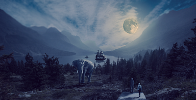 A fury night color composite compositing composition correction design digital landscape nightscape photoshop photoshop art poster retouching scenery texture