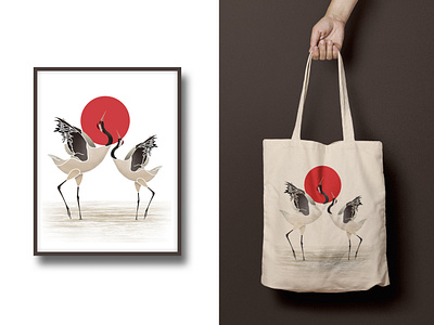 Tsuru, (Japanese Crane Digital Art) adobe adobe illustrator adobe photoshop art art print dailyart design digital art digital illustration draw dribbble graphic design graphicdesign illustration illustration art illustrations illustrator photoshop print print design