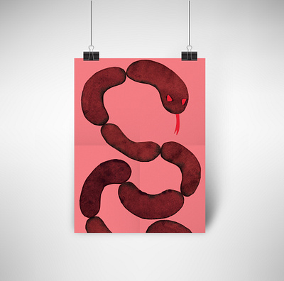 Angry Sausage animal art artwork design drawing enviroment future garphicdesign illustration metu paper papercut photoshop planet poster poster design print sausage snake