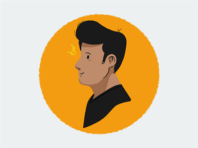 ✅ Profile Updated bolt dribbble human identity illustration illustrator line man picture profile texture vector yellow