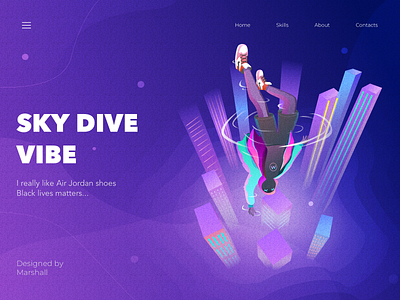 Sky dive vibe color design explore illustration people ui