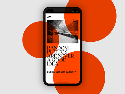 Random photos for random home page app app design blackandwhite clean design clean ui cover cover design helvetica intro intro screen minimal ui mobile mobile design mobile website modern orange ui uidesign ux ux design