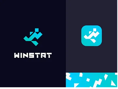 WINSTAT analysis branding design flat gradient illustration logo sport stat statistics stats vector