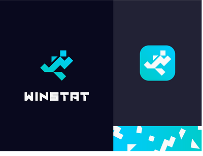 WINSTAT analysis branding design flat gradient illustration logo sport stat statistics stats vector