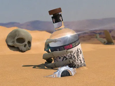 Inspired be Espolon tequila 3d 3dart c4d c4dart cinema4d concept creative dunes maxon scull tequila