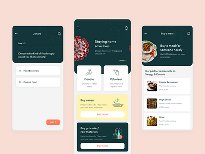 Khidmat 2020 design android app design covid19 donate food food app help ios mobile design mobile ui uidesign uiux volunteer volunteering