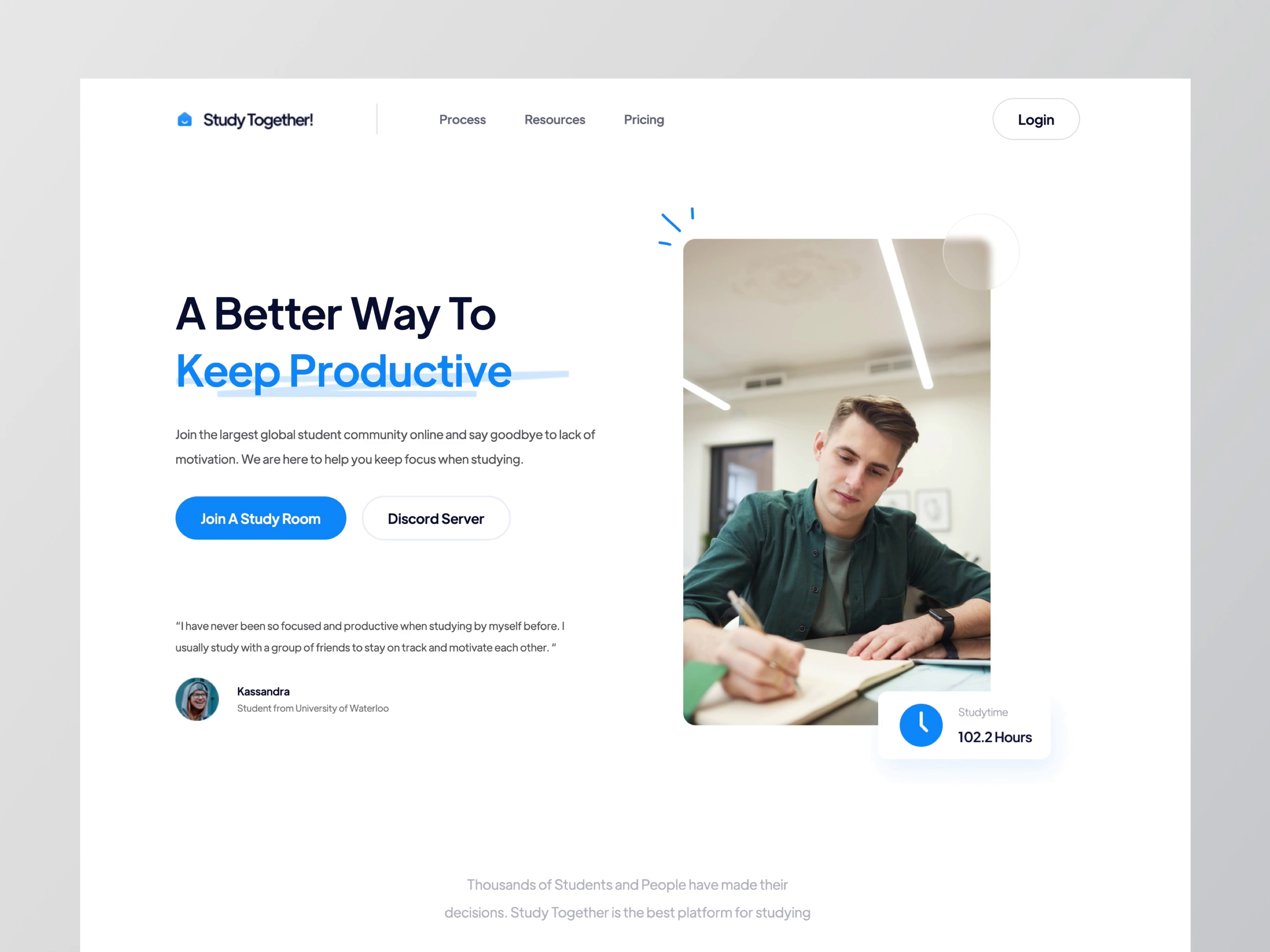 Example of Study Together - Webflow Landing Page. Free Webflow Template!