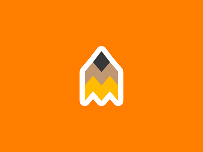 M+M Design Logo brand design branding design flat geometric icon illustrator logo design minimal minimalism modern orange pencil yellow