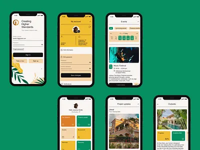 Aflorat - App account app app design design events minimalistic mobile projects real estate sign in ui ux