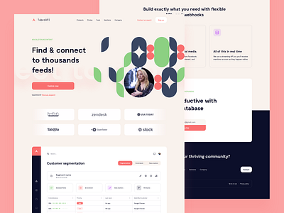 TuberAPI Landing Page api app chat creative dashboard design desktop flat illustration interface ios landing map minimalist mobile splash typography ui ux website