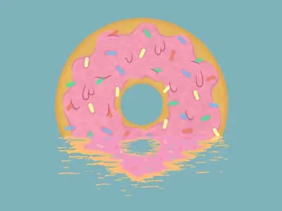 Pink Doughnut with Sprinkles desserts doughnut food app pink reflection snaks sprinkles sweet
