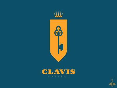 Daily Exercise - Fictive Logo "Clavis" banking blue branding capital daily art daily exercise design flat design investments key logo logo creation logotype minimalism minimalist orange stylized typography vector