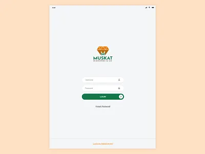 Ipad App Login screen app design