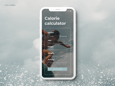 Calorie calculator app dailyui dailyui004 design figma