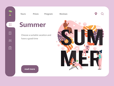 The concept of the object design web site for vacation animation art branding flat illustration minimal ux vector web website