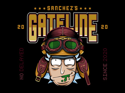 Sanchez gate line adult swim airline cartoon corona covid19 design doodles fan fanart font goggles illustration illustrator rick rick and morty shirt since vector vector art vector illustration