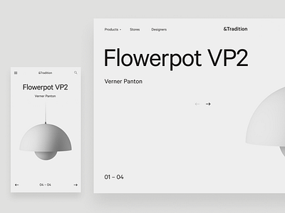 &Tradition Presentation clean concept design furniture interaction typography ui ux web web design